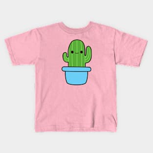 Cute cactus in blue pot Kids T-Shirt